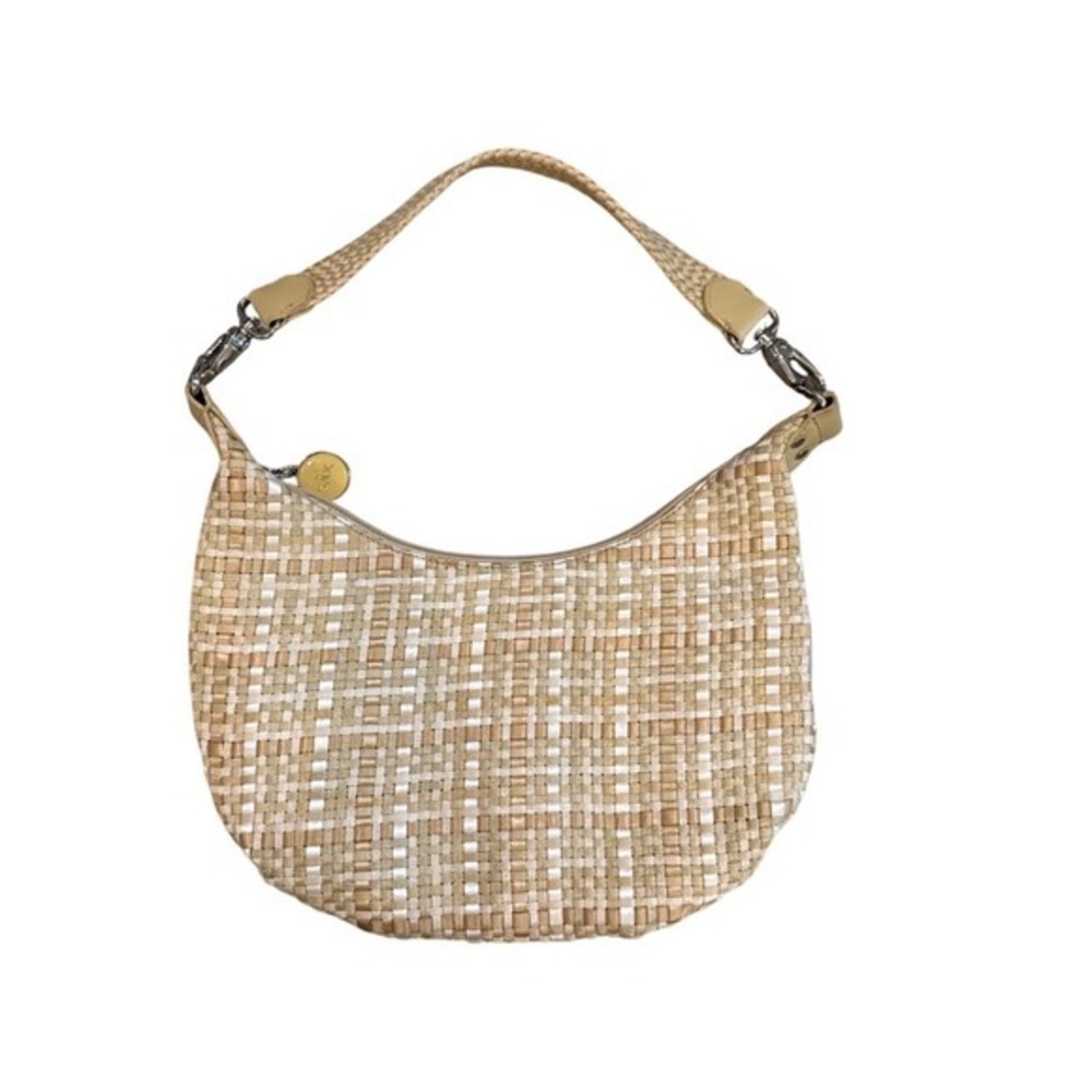 The Sak Womens Woven Hobo Shoulder Bag Tan Beige Textured Boho Casual Purse